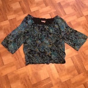 Kim Rogers floral blouse 1X